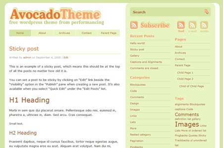 Avocado Theme